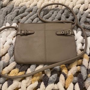 Small greige crossbody purse